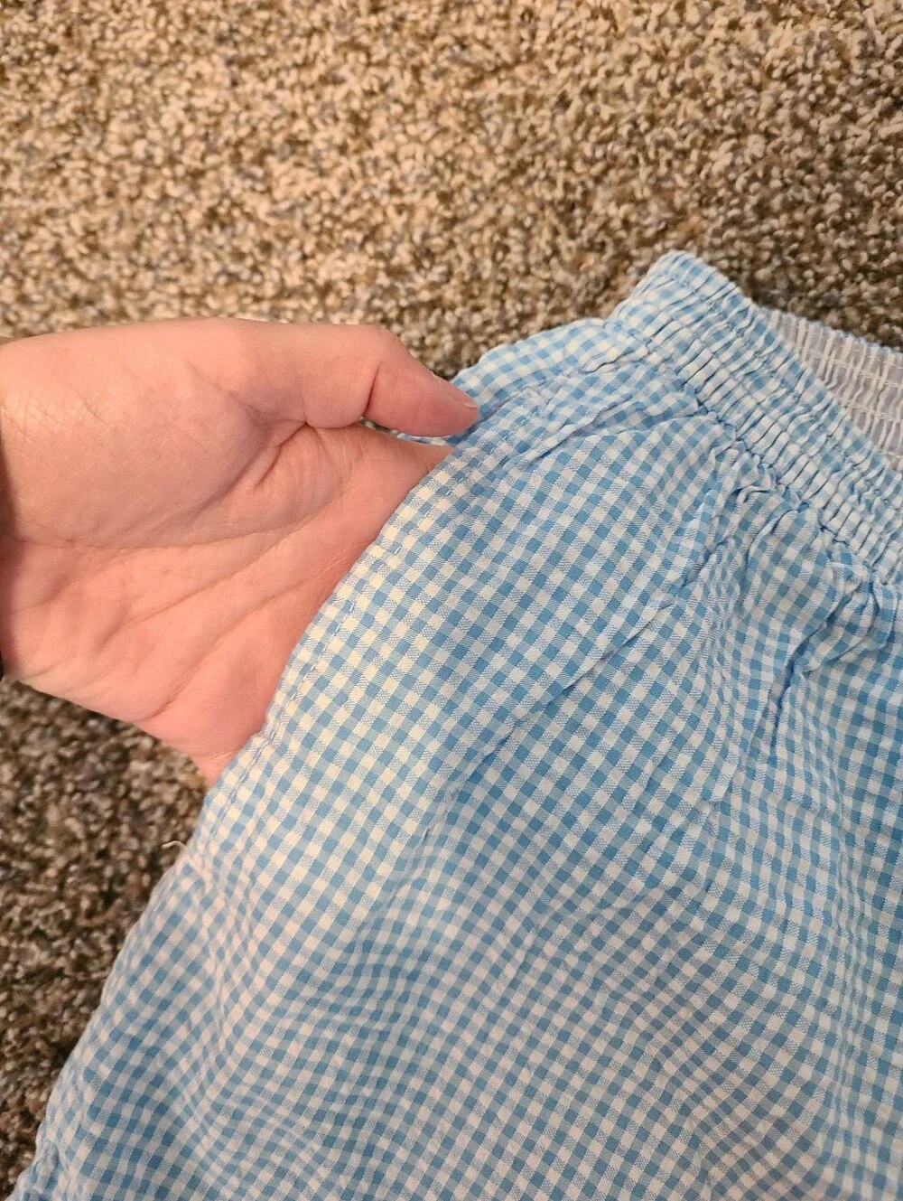 aerie Light Blue Gingham Lounge Pants Size Small Nwt - Picture 3 of 8